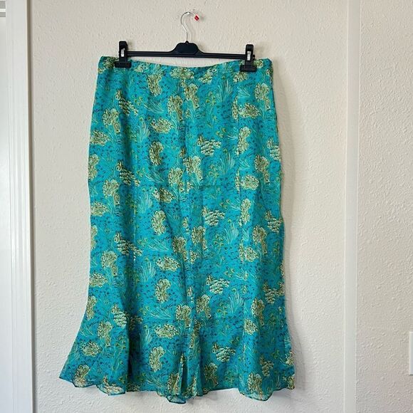 Terry Lewis Floral 100% Silk Top Skirt Set NEW Size 2X - Picture 7 of 11